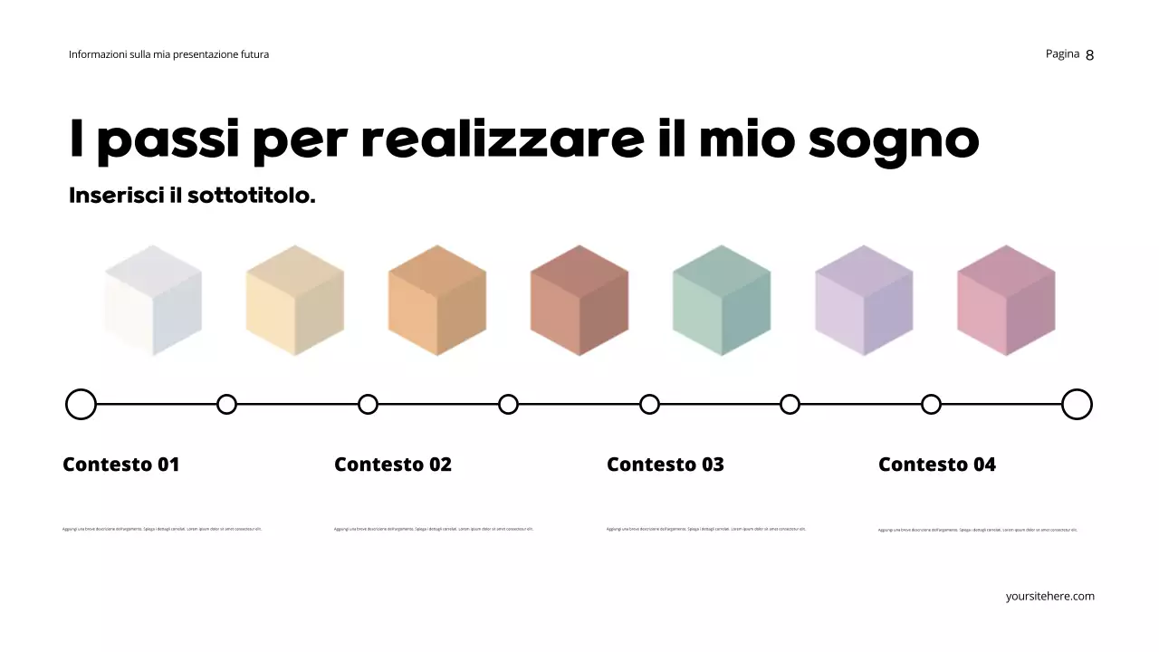 Presentazione del futuro sognante arancione
