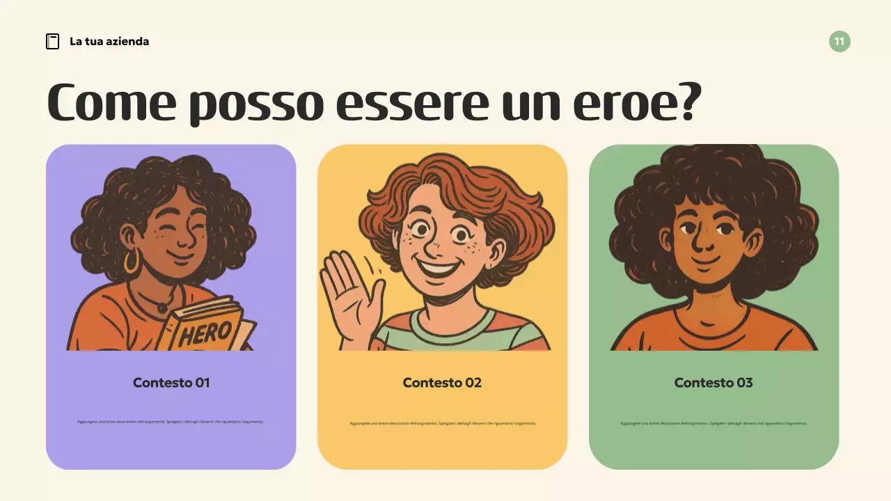 Presentazione di ispirazione retrò arancione