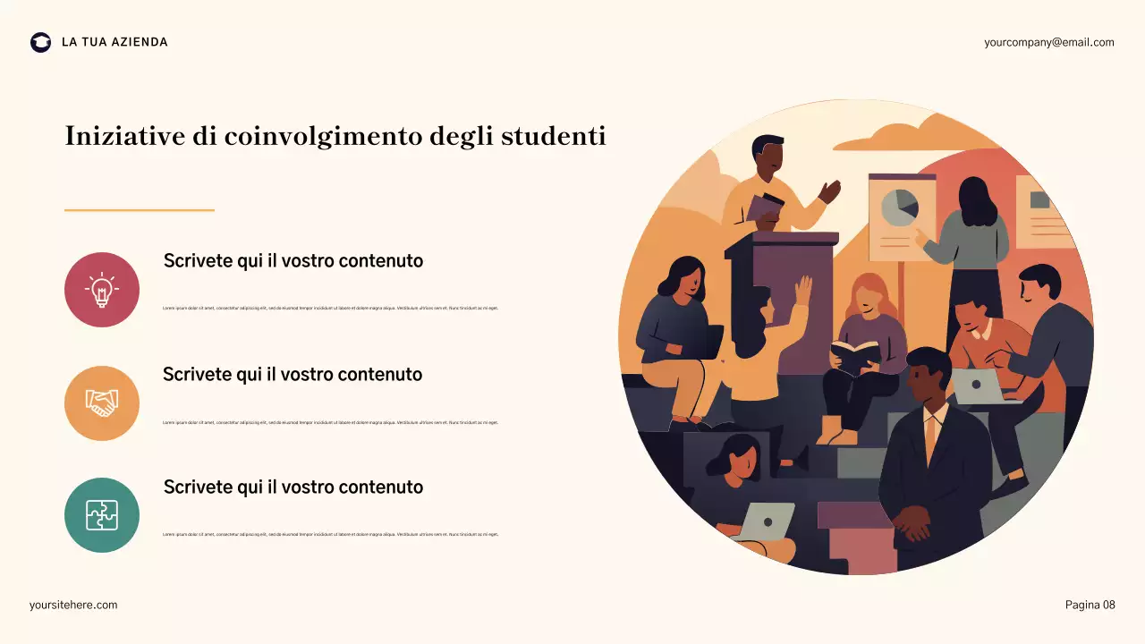 Presentazione generale del piano di miglioramento scolastico geometrico blu