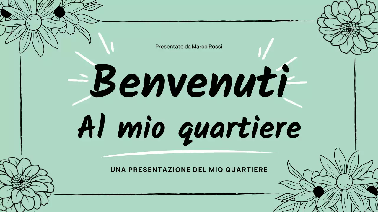 Presentazione del mio quartiere floreale semplice e verde