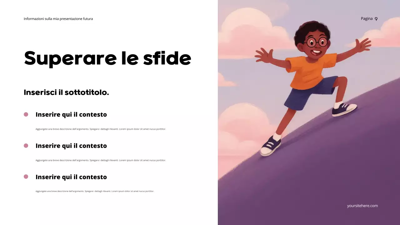 Presentazione del futuro sognante arancione