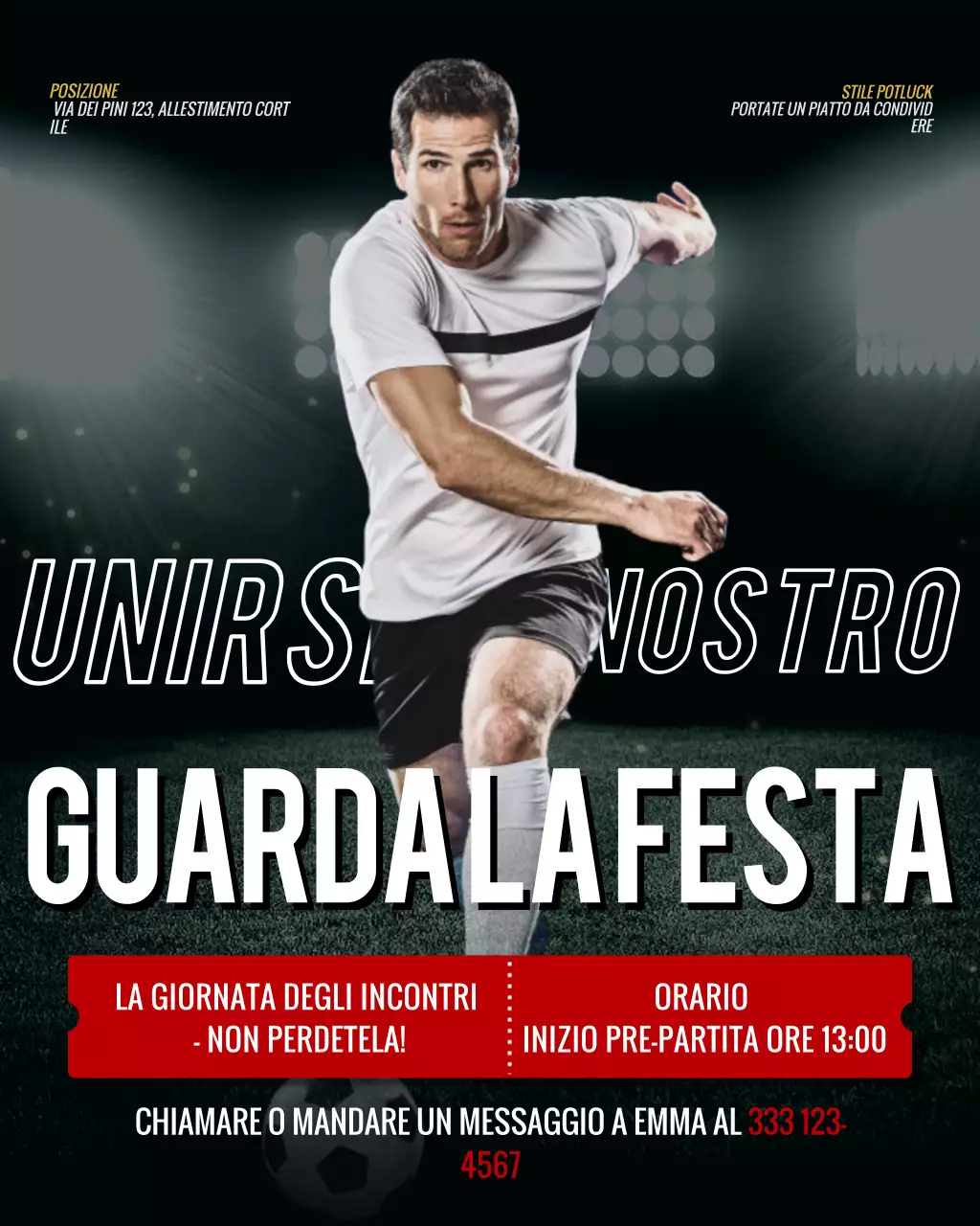 Post di Instagram con invito al Black Modern Soccer