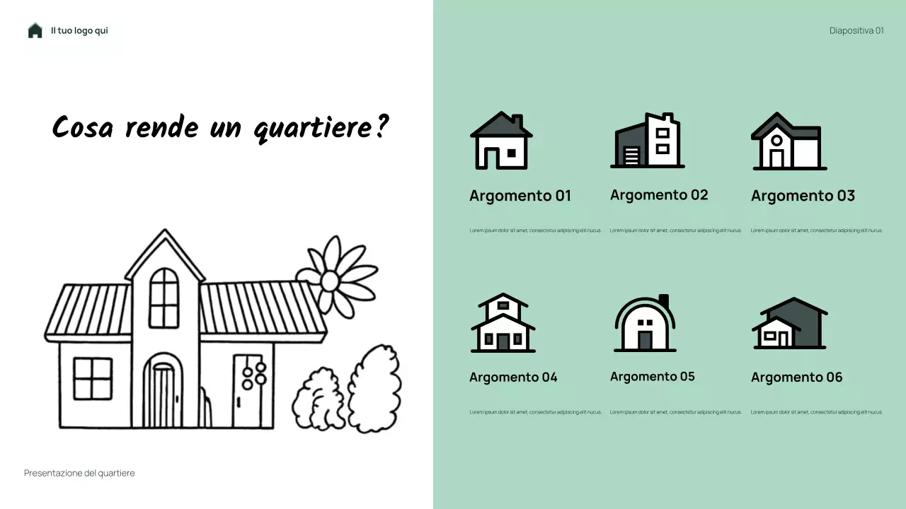 Presentazione del mio quartiere floreale semplice e verde