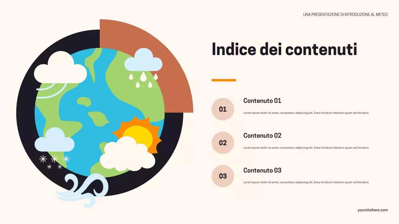 Presentazione del meteo moderno nero-arancione