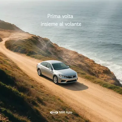 Pubblicità di un'auto semplice in argento