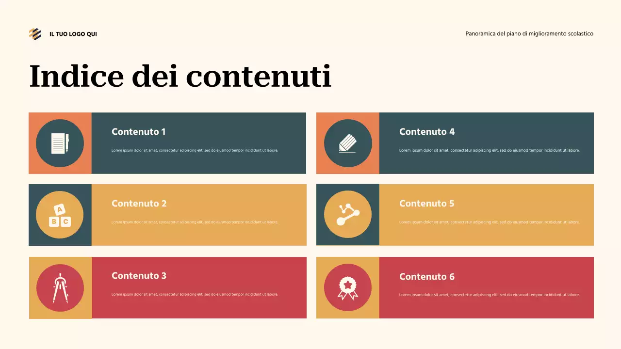 Presentazione generale del piano di miglioramento scolastico Teal Abstract