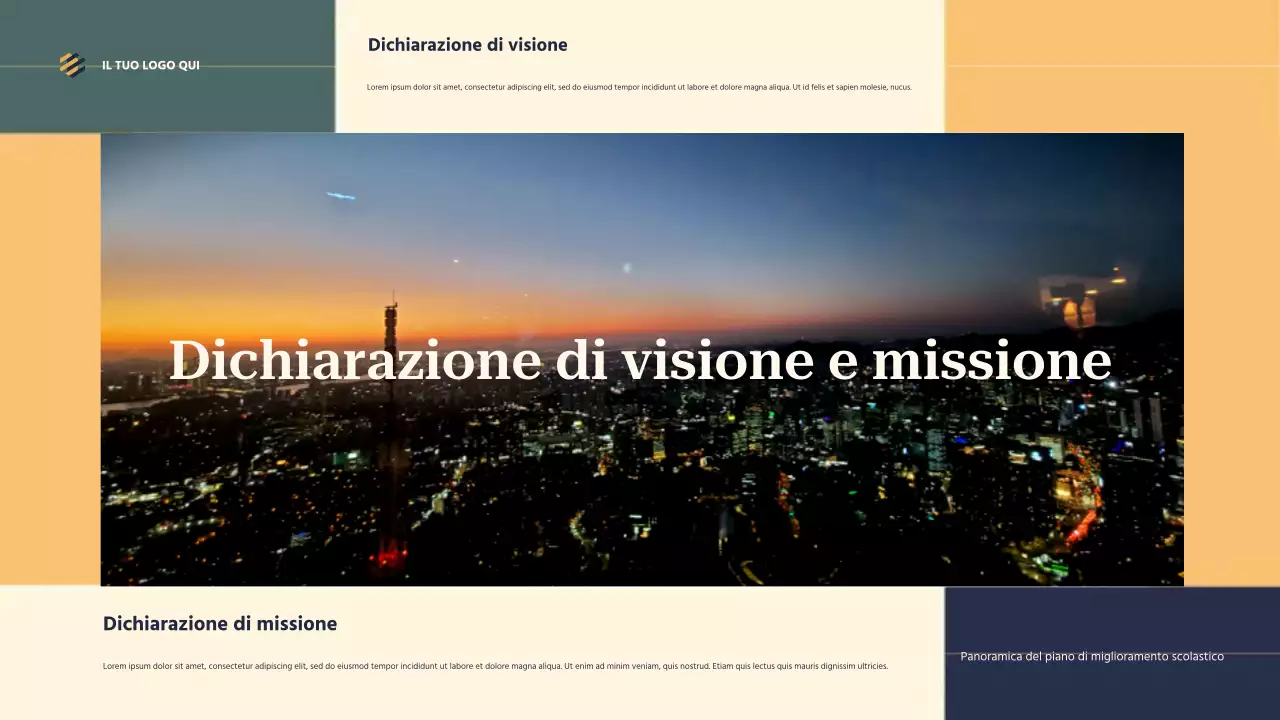 Presentazione generale del piano di miglioramento scolastico Teal Abstract