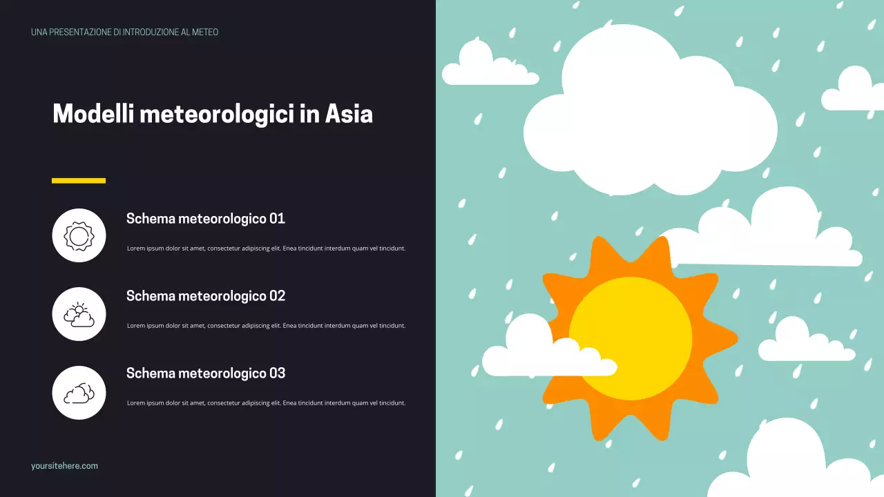 Presentazione del meteo moderno nero-arancione