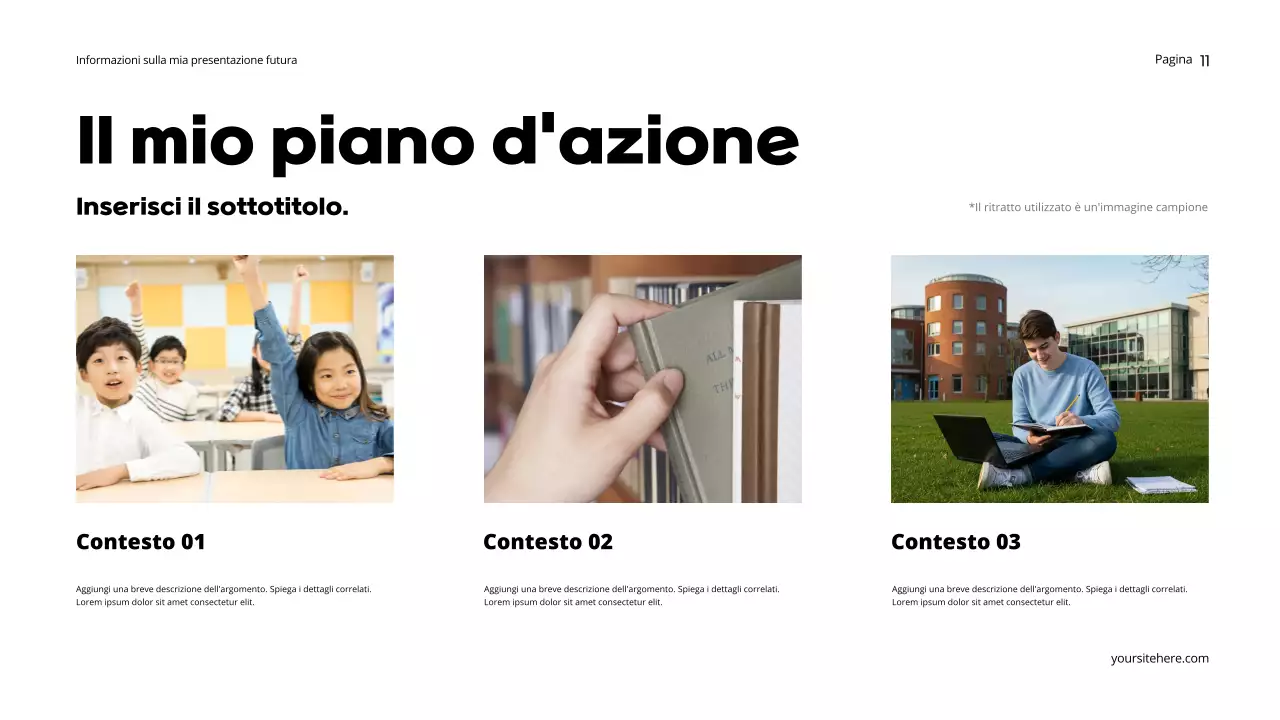 Presentazione del futuro sognante arancione