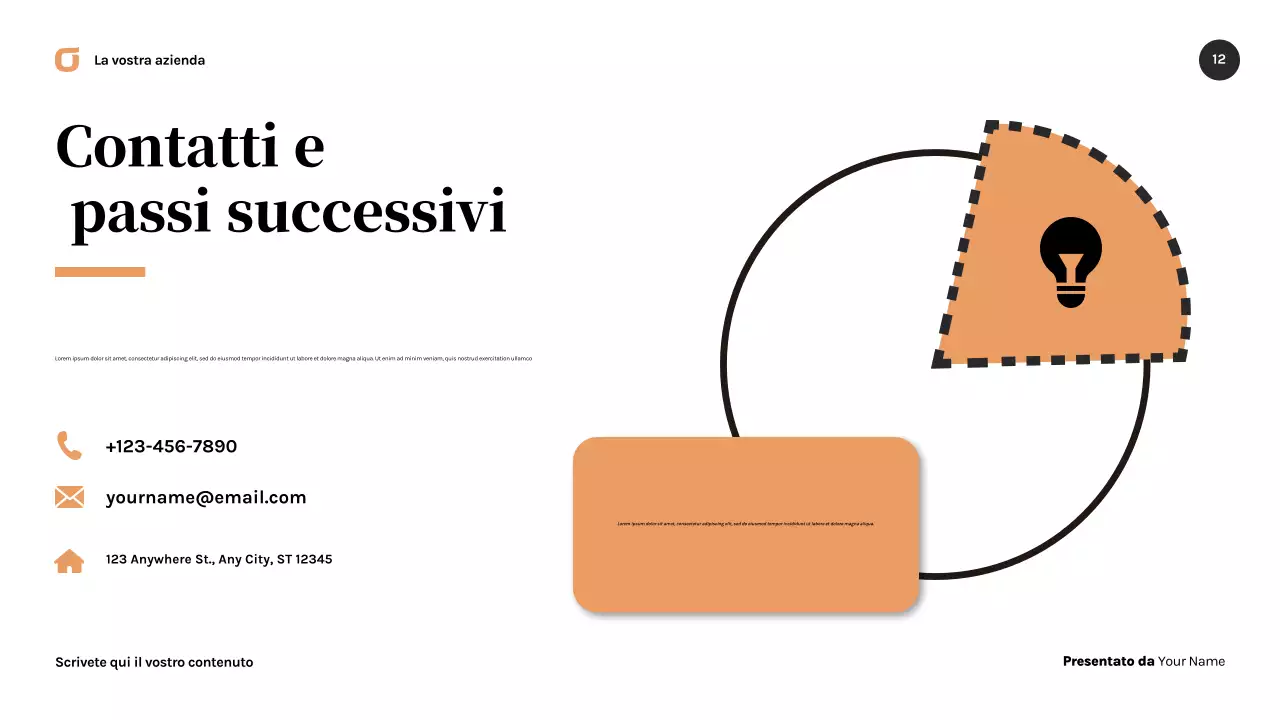 Presentazione aziendale moderna nera