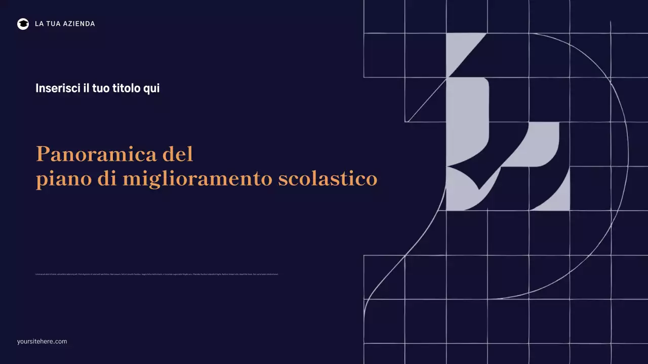 Presentazione generale del piano di miglioramento scolastico geometrico blu