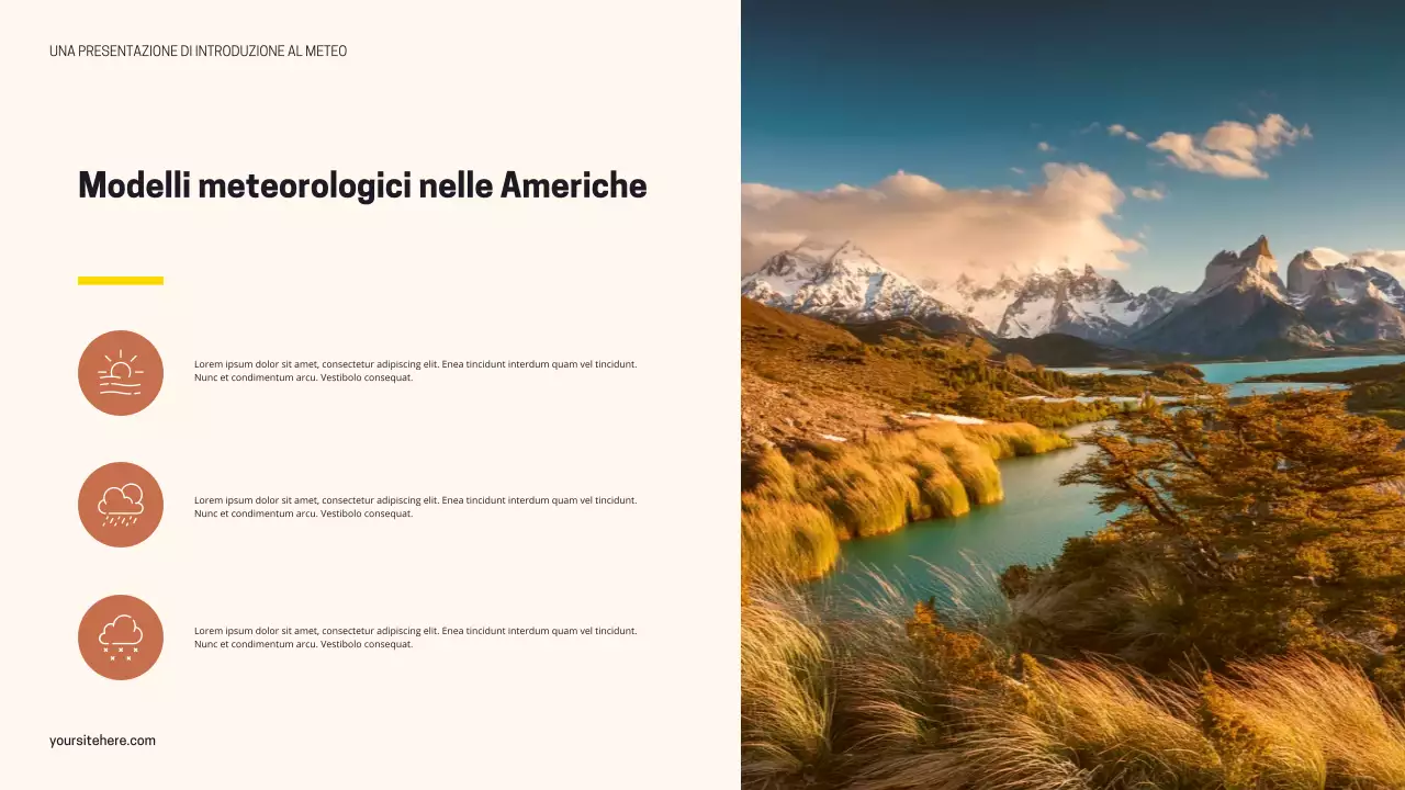 Presentazione del meteo moderno nero-arancione