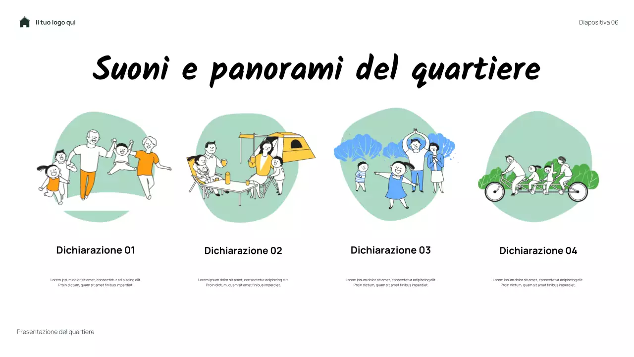 Presentazione del mio quartiere floreale semplice e verde