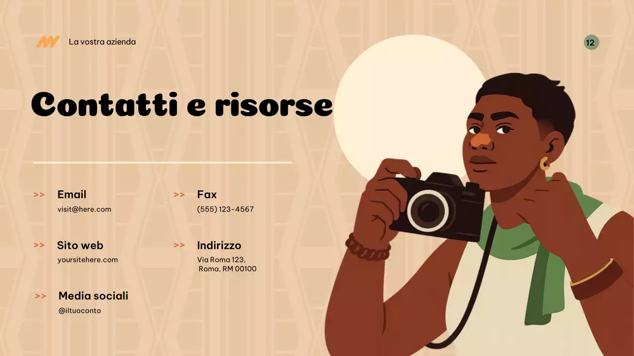 Presentazione dell'annuncio della storia culturale Beige