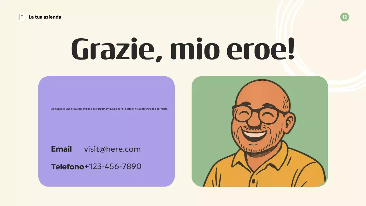 Presentazione di ispirazione retrò arancione