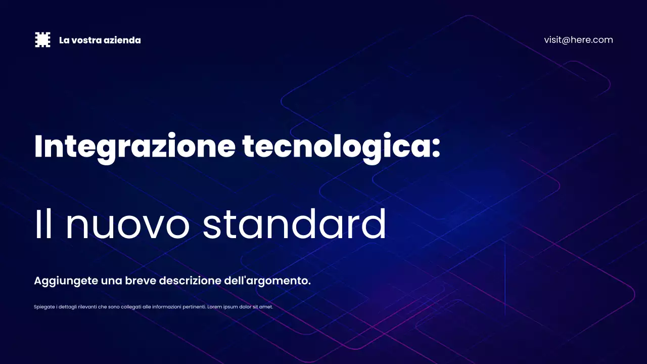 Presentazione promozionale della tecnologia moderna blu