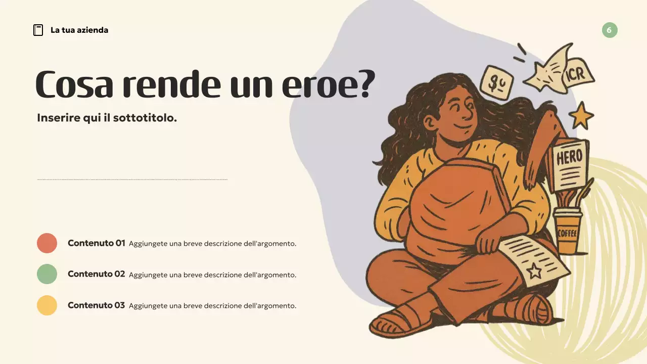 Presentazione di ispirazione retrò arancione