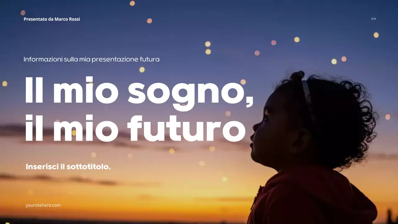 Presentazione del futuro sognante arancione
