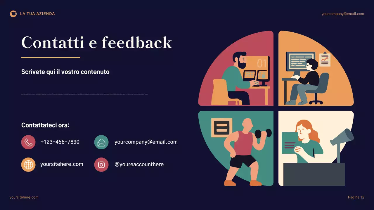 Presentazione generale del piano di miglioramento scolastico geometrico blu