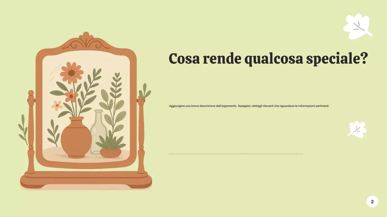 Presentazione dell'annuncio dell'evento botanico verde