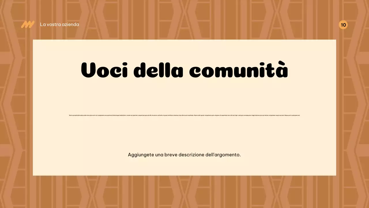 Presentazione dell'annuncio della storia culturale Beige