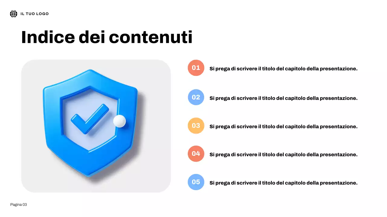 Presentazione illustrativa 3D blu sulla sicurezza in Internet