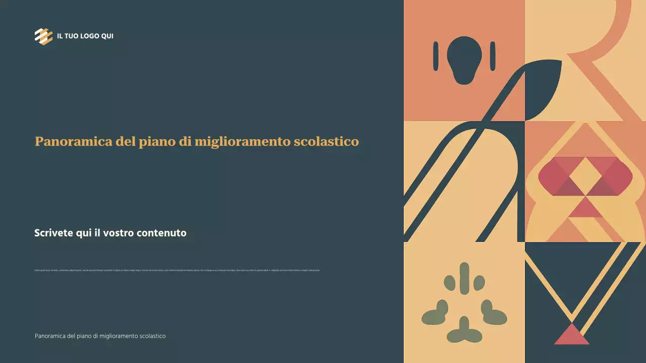 Presentazione generale del piano di miglioramento scolastico Teal Abstract