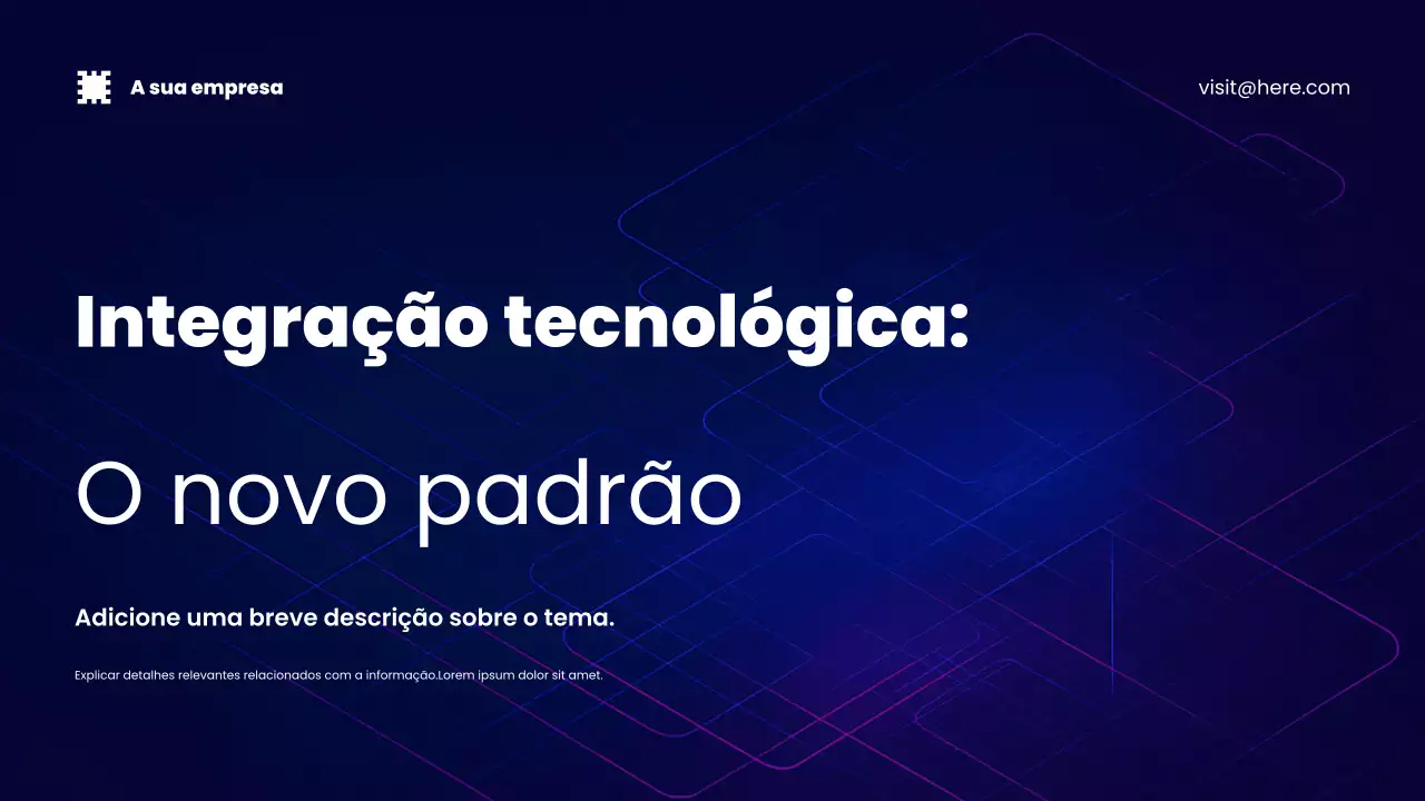Apresentação de Promoção da Tecnologia Moderna Azul