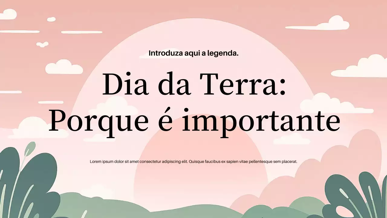 Apresentação do Anúncio do Dia da Terra da Pink Aesthetic