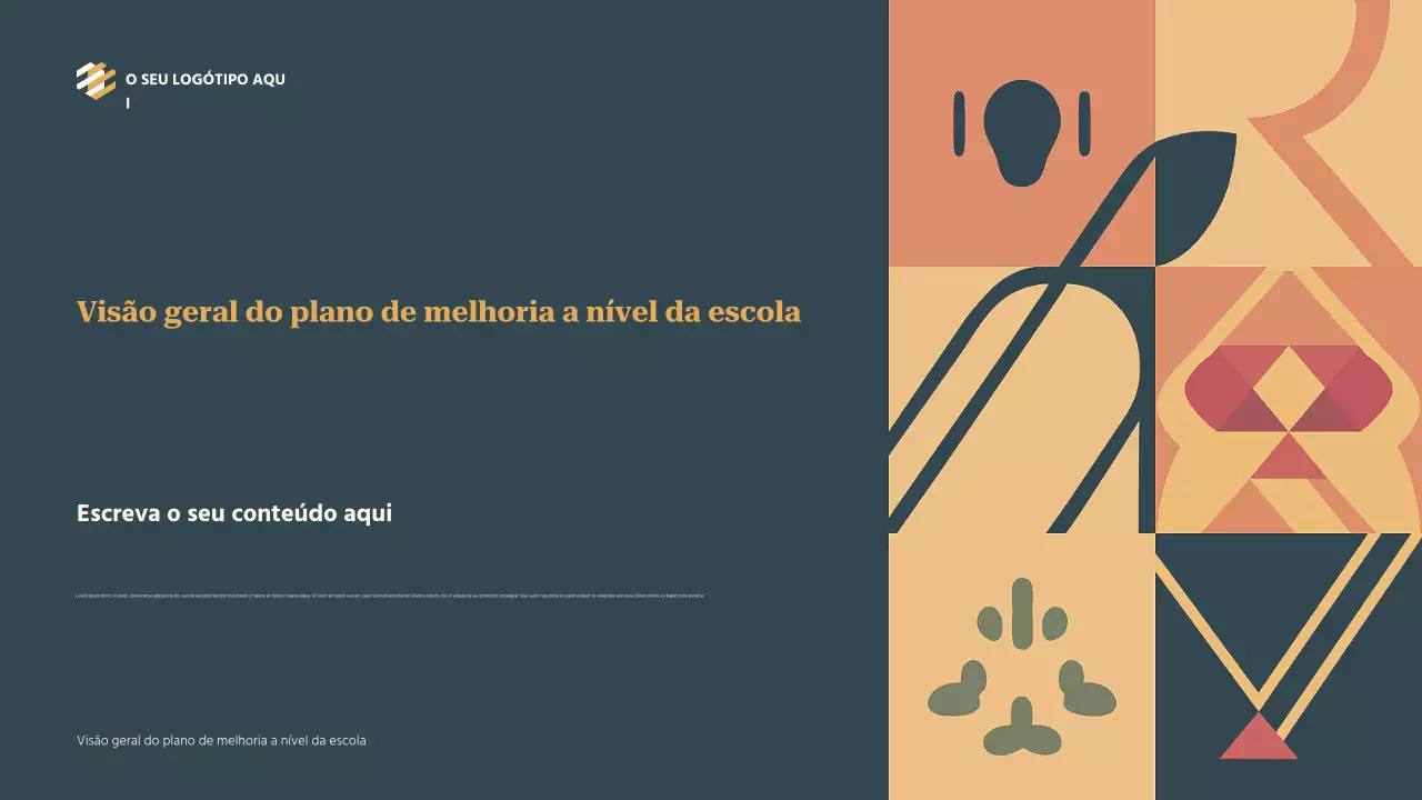 Apresentação geral do Plano de Melhoria Escolar Teal Abstract