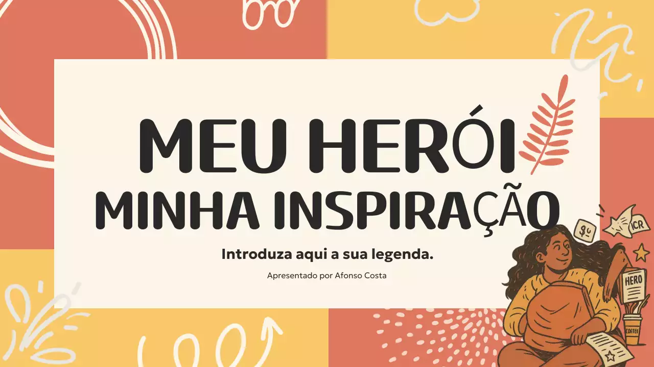 Apresentação de inspiração retrô laranja