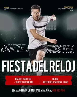 Invitación de fútbol moderna negra para Instagram