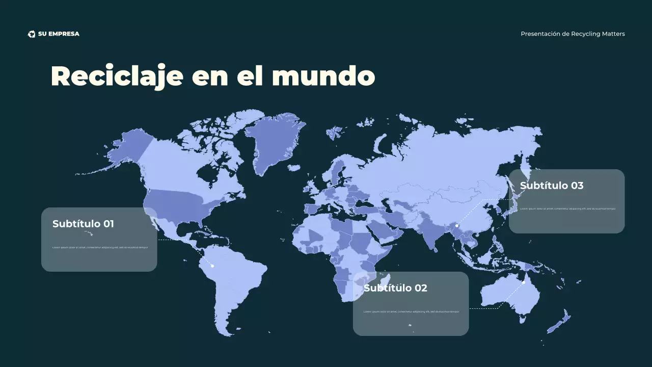 Presentación ilustrativa moderna y ecológica sobre reciclaje ecológico