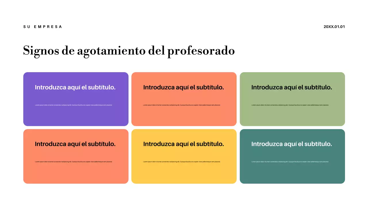 Presentación del anuncio para profesores con diseño abstracto en colores pastel