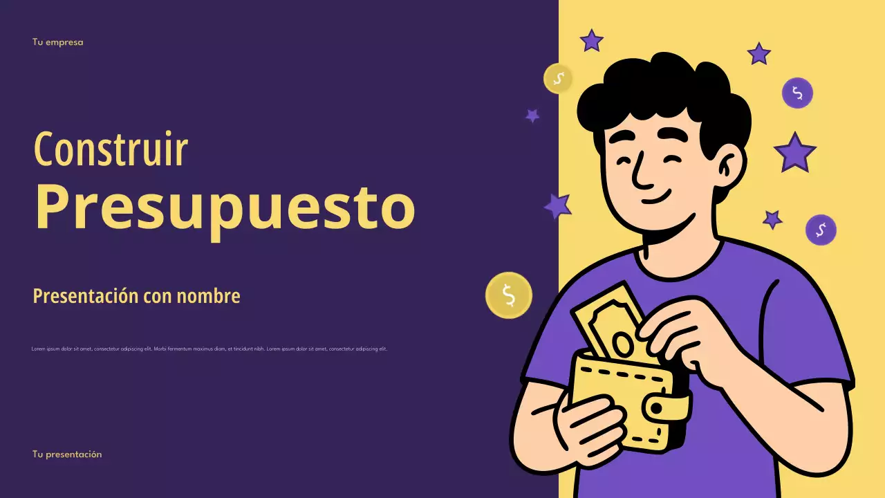 Presentación de presupuesto inteligente de Purple Modern Finance