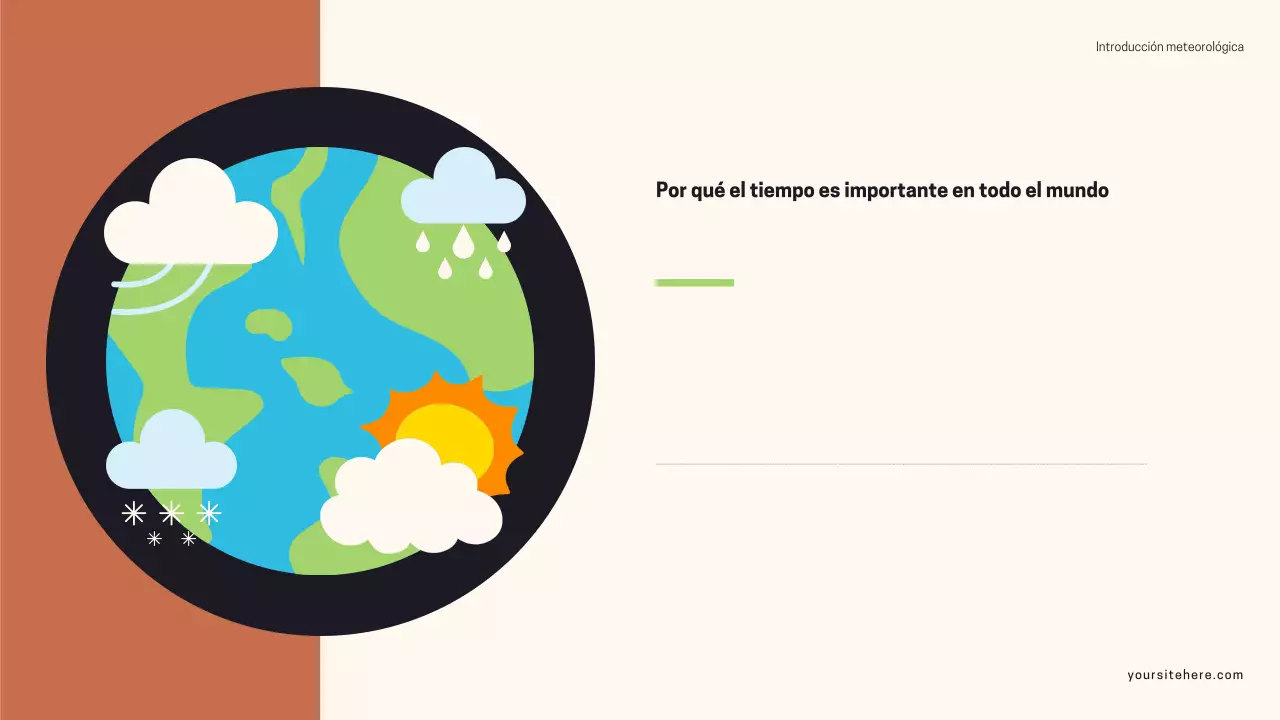 Presentación del clima moderno en negro y naranja