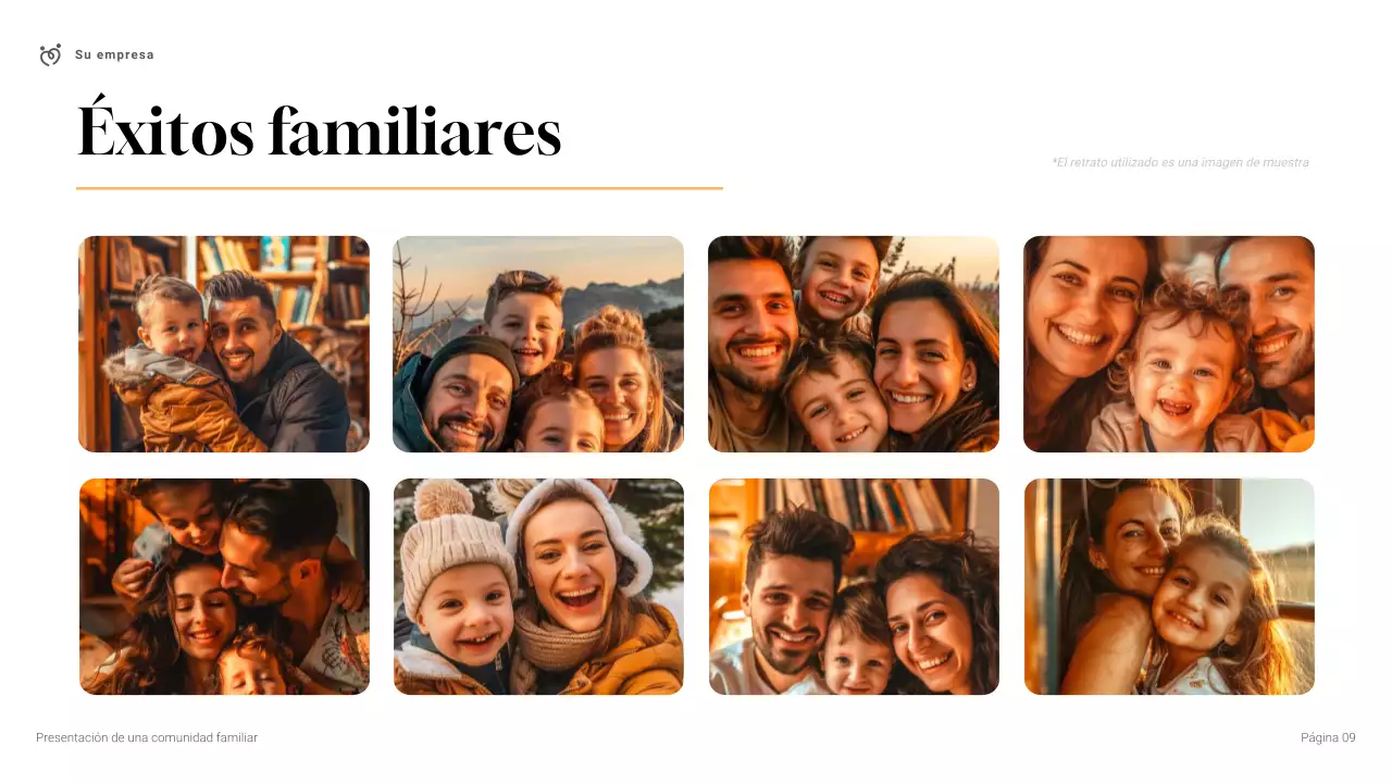 Presentación de la comunidad familiar moderna y sencilla