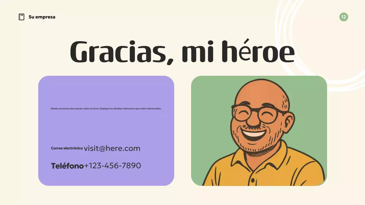 Presentación de inspiración retro naranja