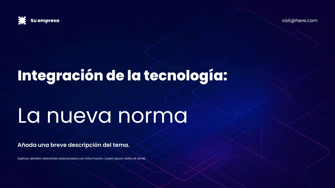 Presentación de promoción de tecnología moderna azul