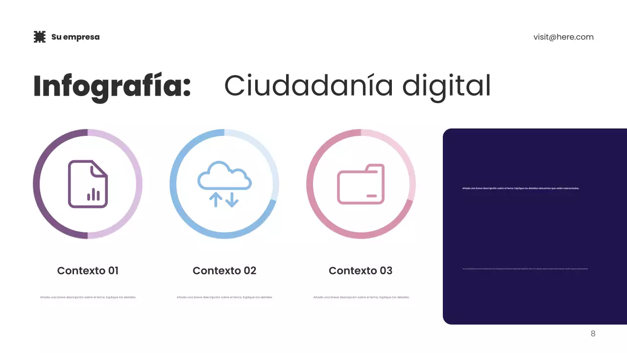 Presentación de promoción de tecnología moderna azul