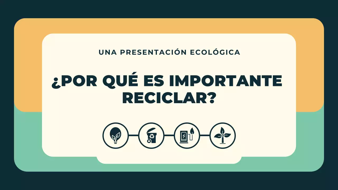 Presentación ilustrativa moderna y ecológica sobre reciclaje ecológico