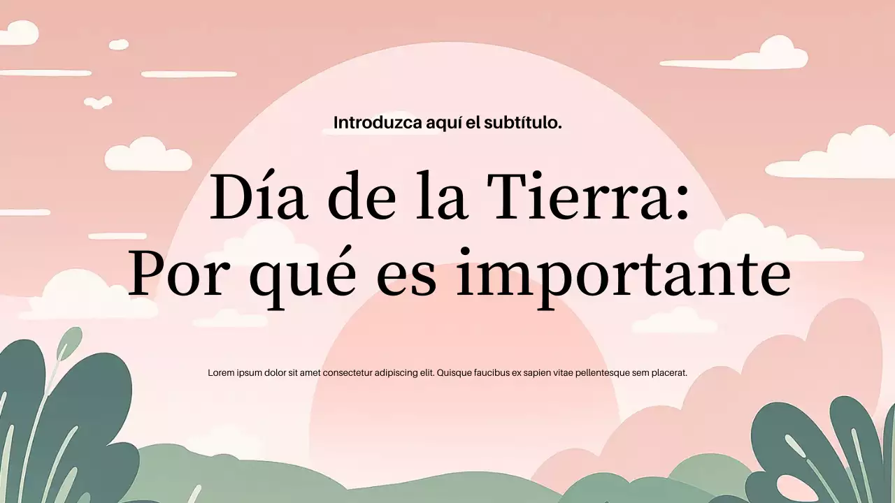 Presentación del anuncio del Día de la Tierra con estética rosa