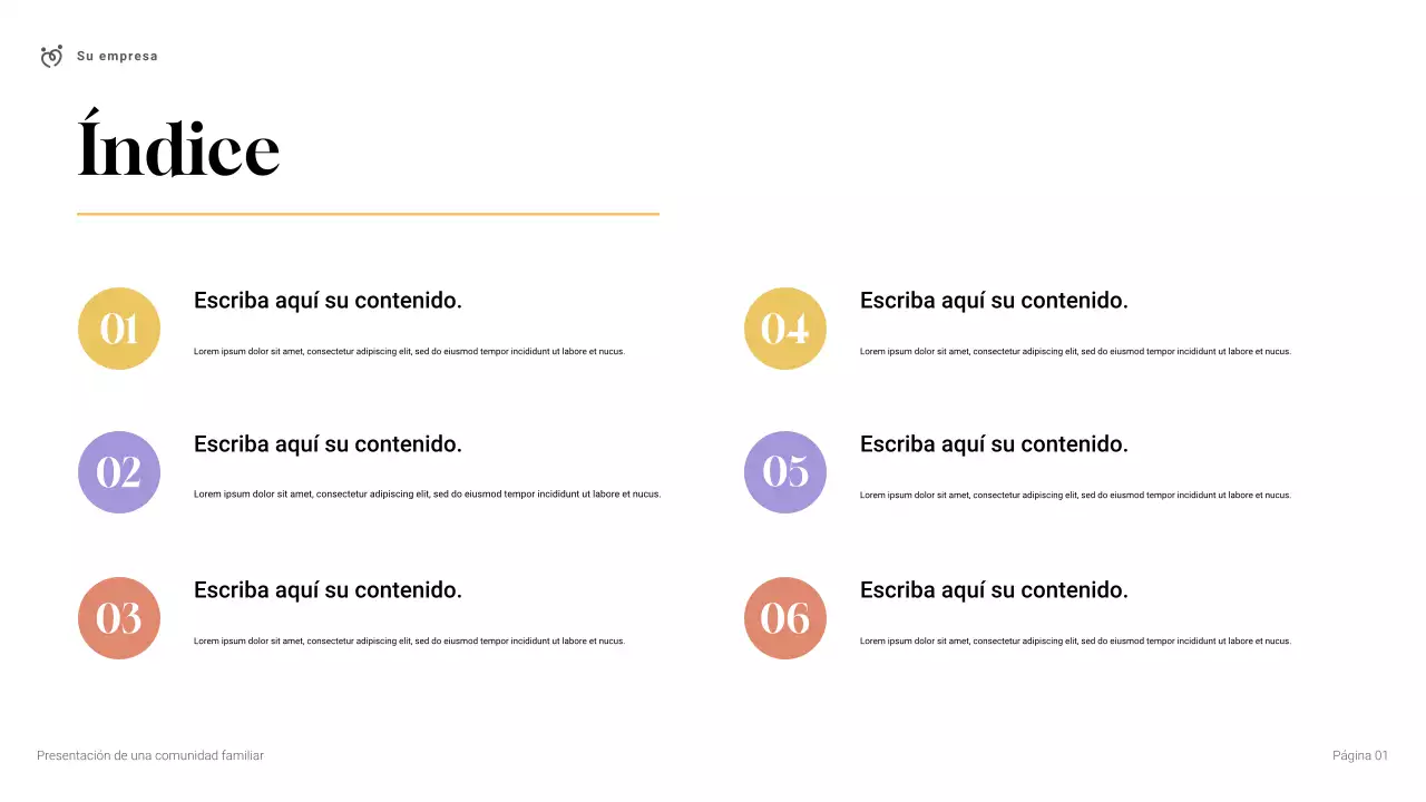 Presentación de la comunidad familiar moderna y sencilla