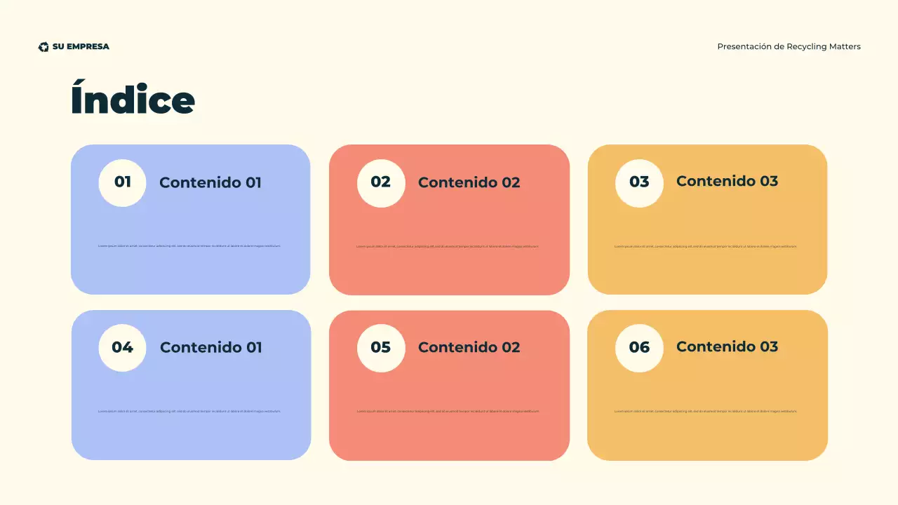 Presentación ilustrativa moderna y ecológica sobre reciclaje ecológico
