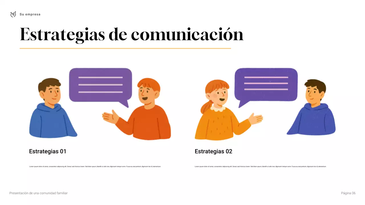 Presentación de la comunidad familiar moderna y sencilla