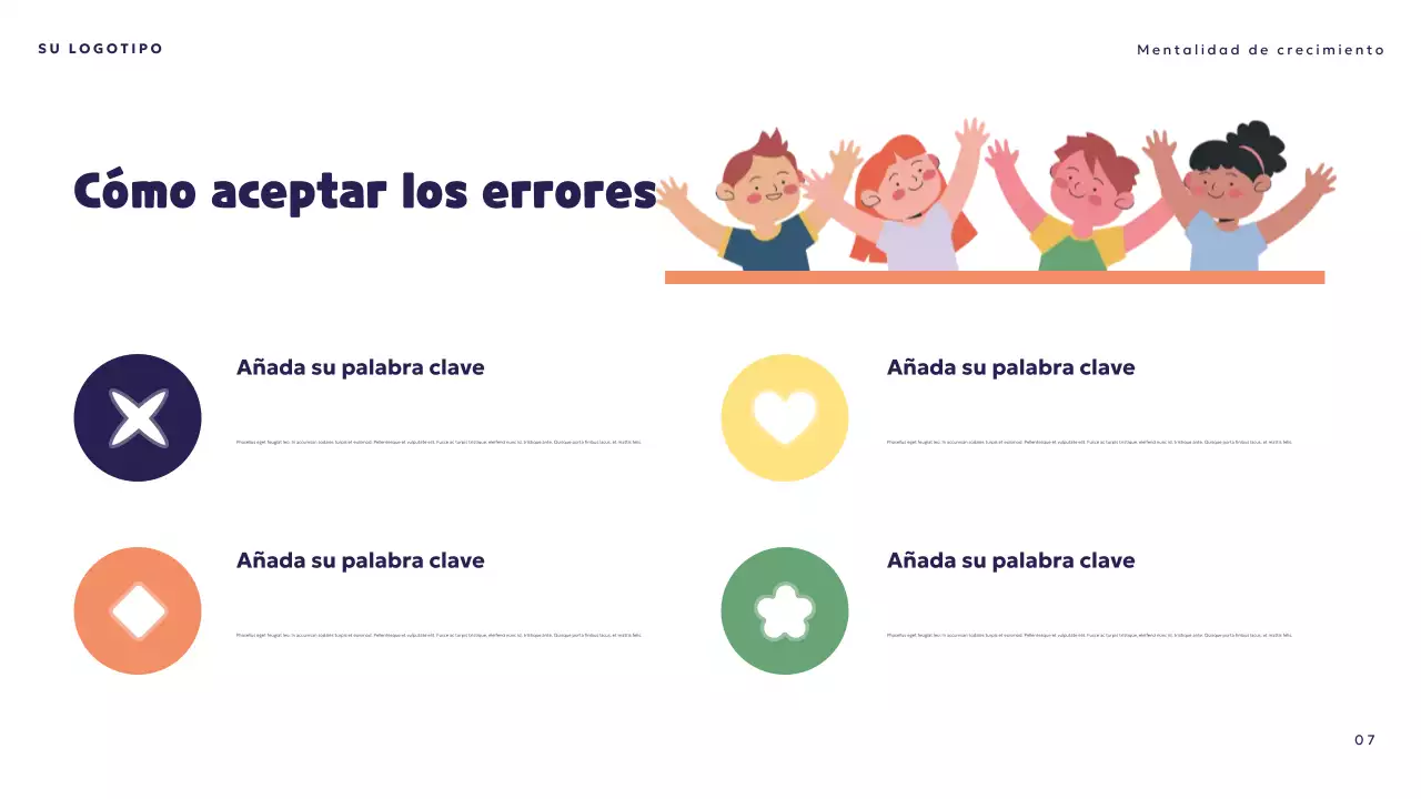 Presentación de mentalidad lúdica naranja