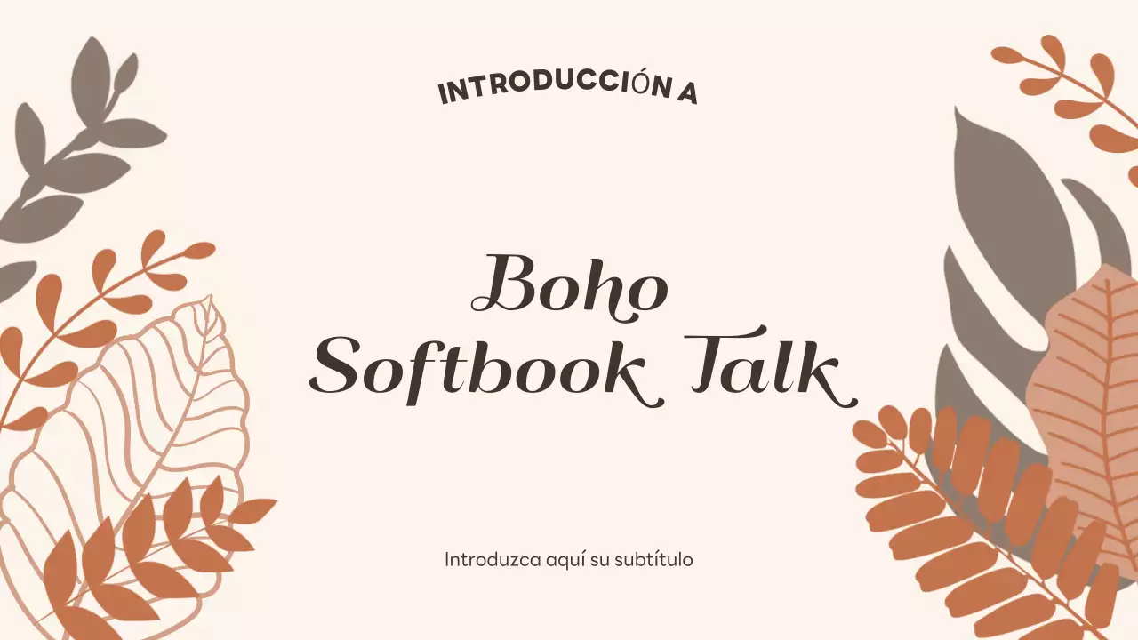 Presentación de libro suave con diseño bohemio floral beige