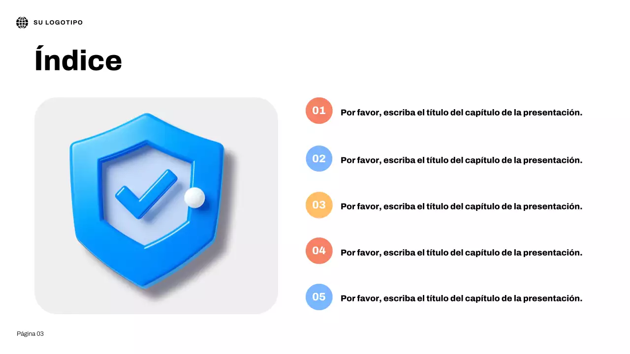Presentación ilustrativa 3D azul sobre seguridad en Internet