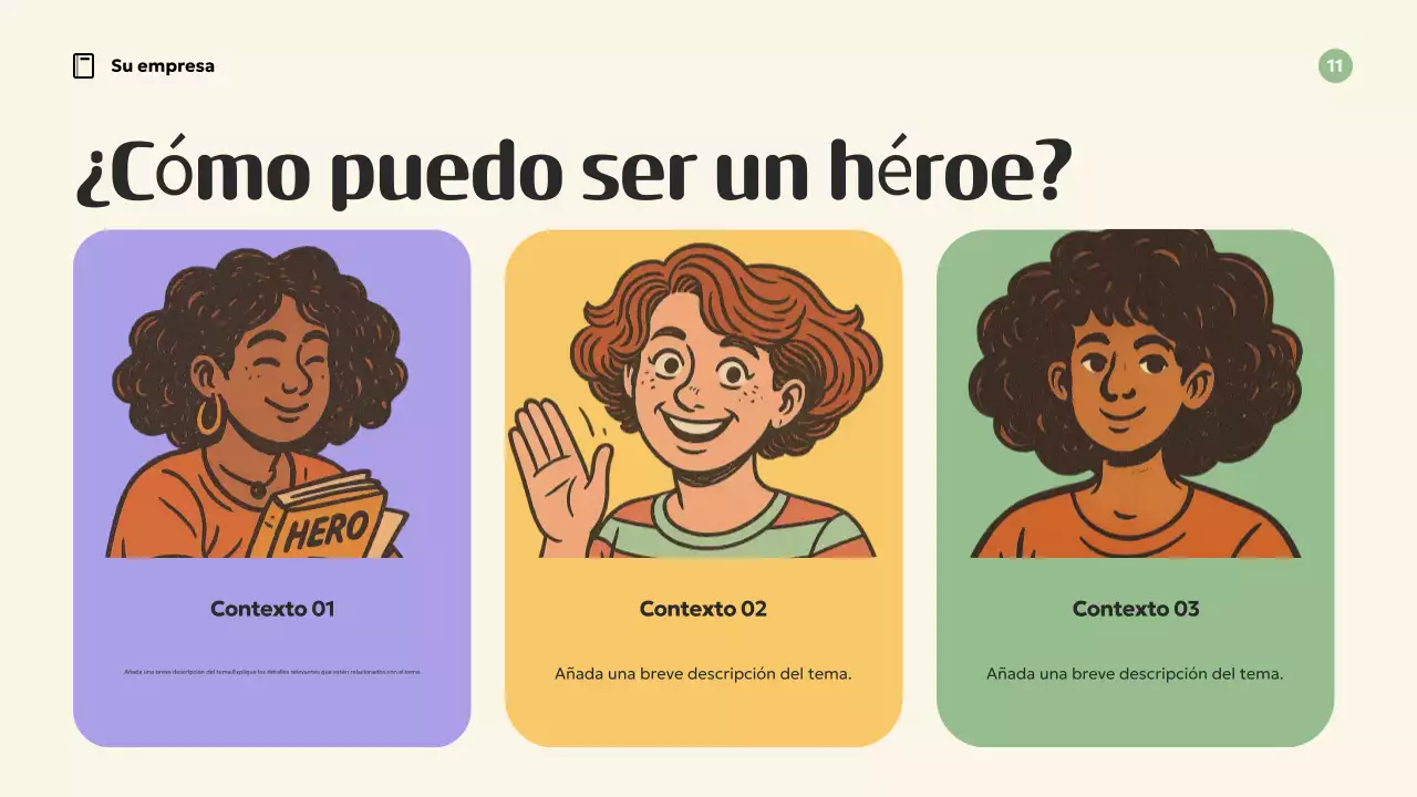 Presentación de inspiración retro naranja