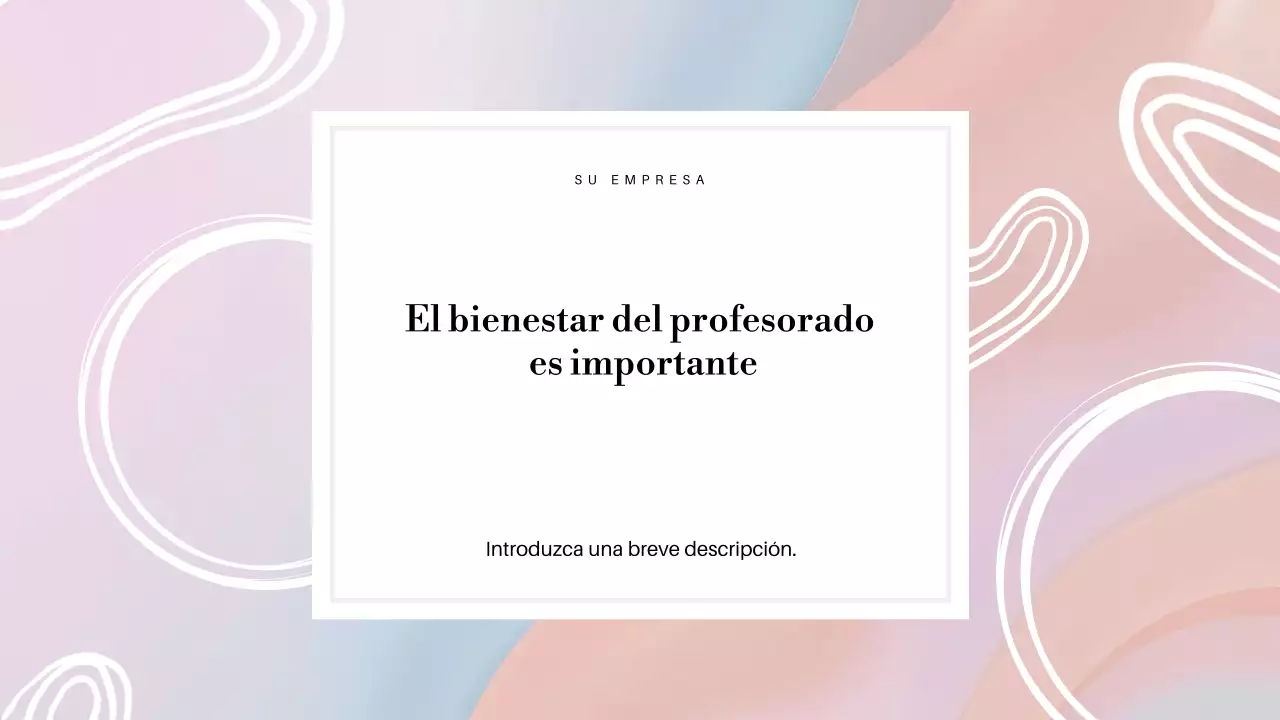 Presentación del anuncio para profesores con diseño abstracto en colores pastel